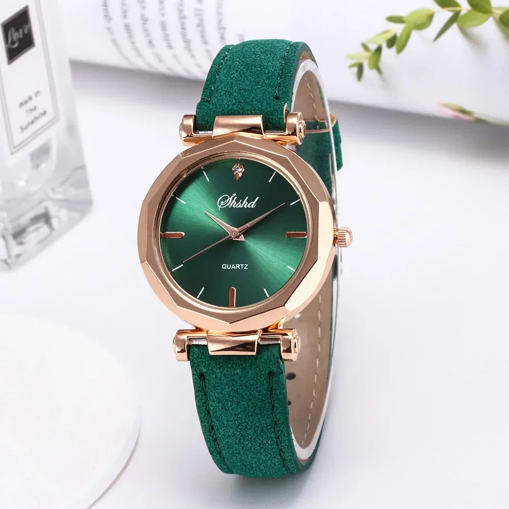 Casual Fashion Ladies Business Watch Women's Watches Women Leather Casual Watch Luxury Analog Quartz Crystal Wristwatch Relogio
