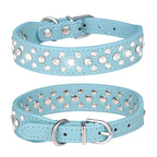 Pet collars for small dogs, pet collars, rhinestone PU collars for cats and dogs, adjustable to prevent pets from being lost