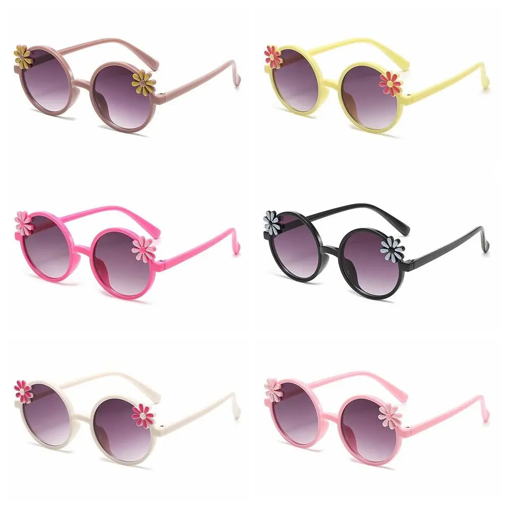 Shades Flower Sunglasses Kid Sunglasses Anti Radiation Glass Blocking Sunglasses Round Frame Eyewear Children Eyeglass Travel