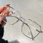 Blue Light Blocking Glasses Fashion High-end Men Optical Clear Glasses Black Oversized Square Frame Eyeglasses Women Eyewear