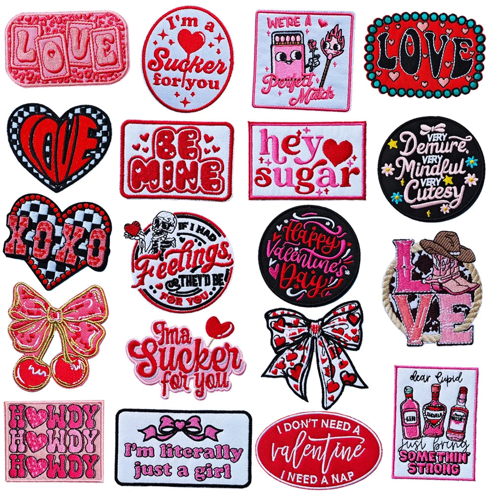 Valentine's Day Emblem Clothing Accessories Badge Sticker Embroidered Embroidery Sticker Iron-on Patches