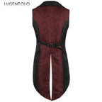 Men Retro Casual Vest Halloween Tuxedo New Jacket Medieval Costume Sleeveless Lapel Gentleman Party Renaissance Tailcoat