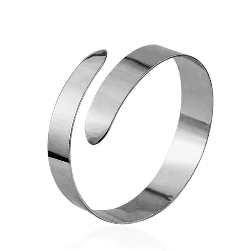 Upper Arm Bracelet Metal Coil Swirl Spiral Shape Armband Cuff Fashion Simple Arm Bangle Armlet Adjustable for Women Girl