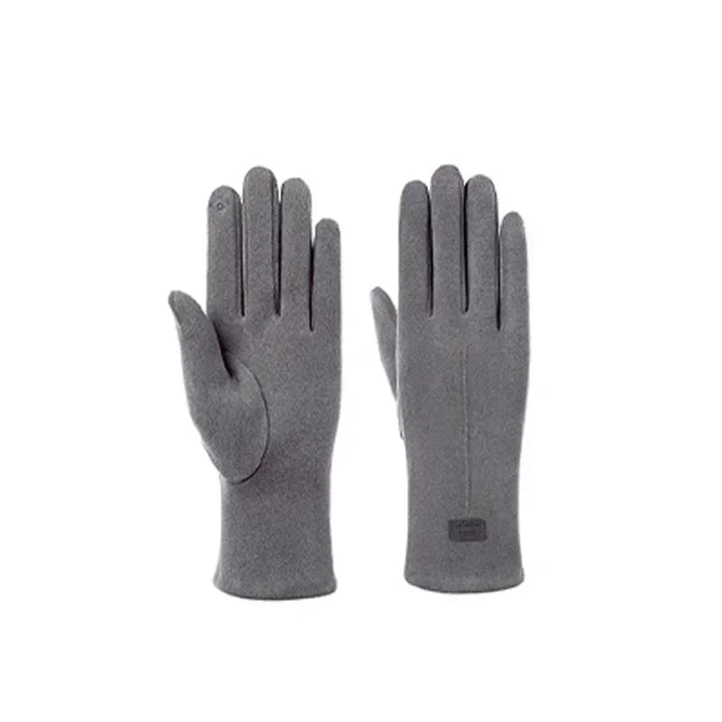 Fashion  Glove Women Vintage Winter Touch Screen Full Finger Warm Windproof Cycling Driving Female Lady Gloves Mittens