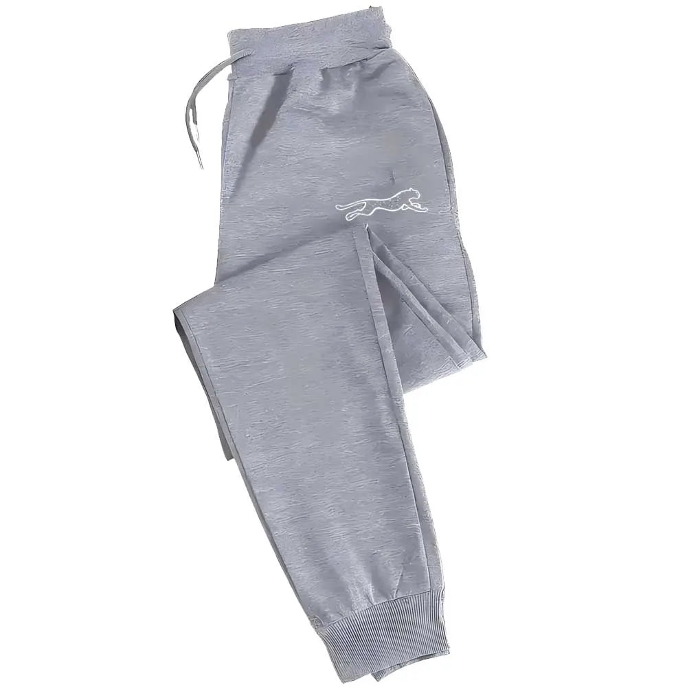 Men'S Casual Joggers with Elastic Waistband & Cuffed Ankles 100% Polyester Knit Fabric Fashion Print Design Regular