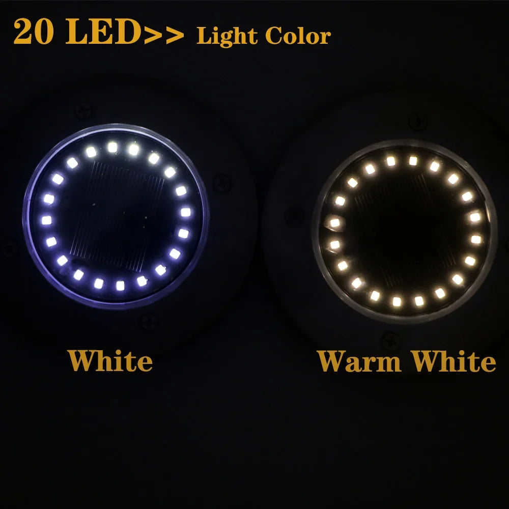 Outdoor Garden Lights Solar Ground Lights 20 LED Upgraded Landscape Lights for Lawn Pathway Yard Deck Patio Walkway