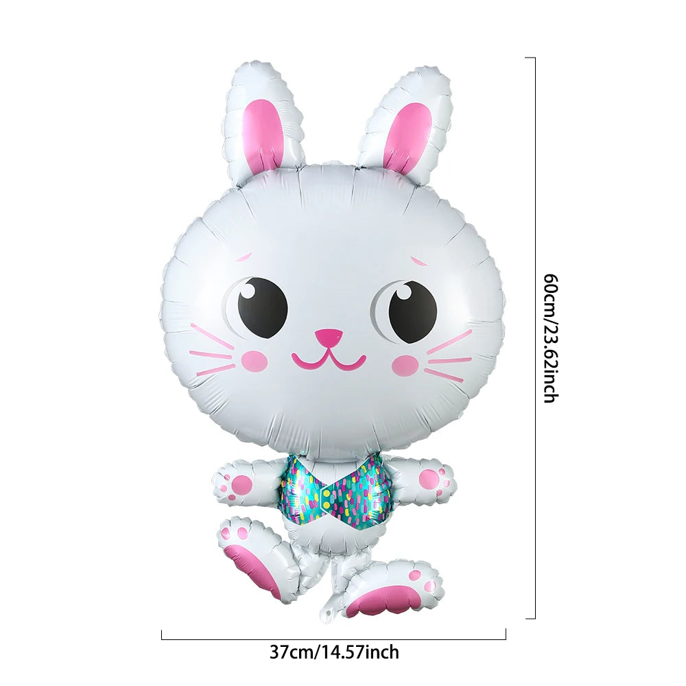 Easter Bunny Carrot Egg Foil Balloon Broken-shell Chicken Long eared Rabbit 4D Standing Balloon Happy Easter Party Deco Kid Gift
