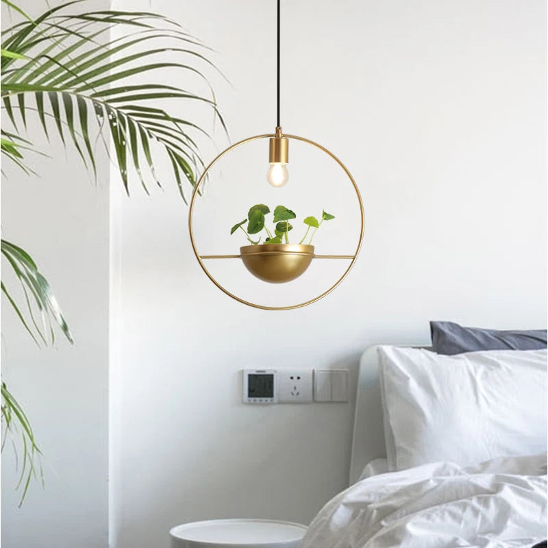 Modern Plant pendent  lamp Nordic Designer Copper pendant lights home decor  living room dining room coffee shop light