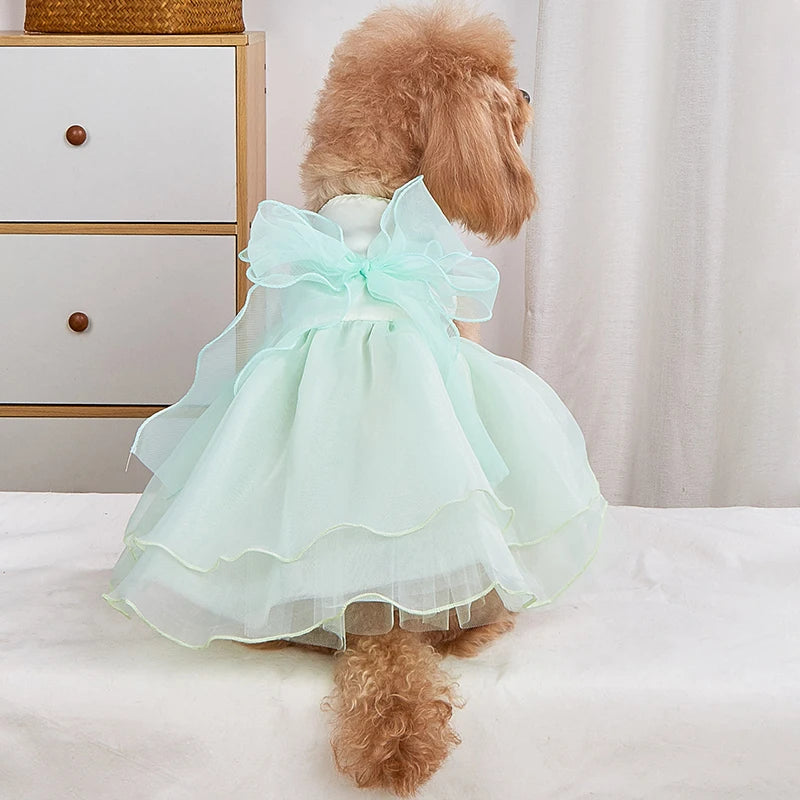 Pet Pet Dresses Clothes Dog Wedding Dress Prom Party Princess Dresses for Small Dogs Luxury Dog Clothes Puppy Cat Costume White Pink