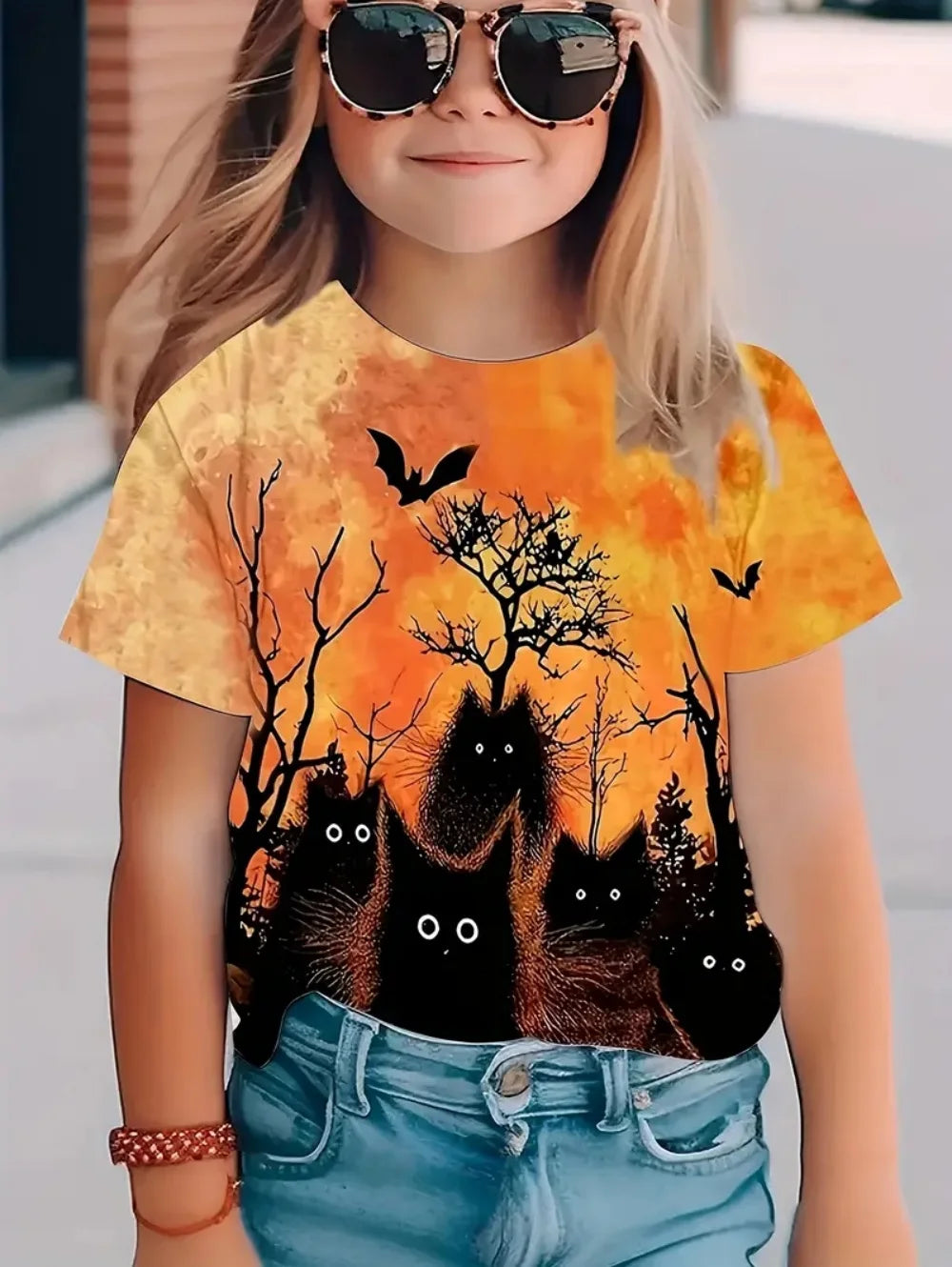 Children T-shirt Fashion Simple Styl Round Neck Short Sleeved T-Shirt Casual Vintage Outdoors Quick-Drying T-Shirt for Girl