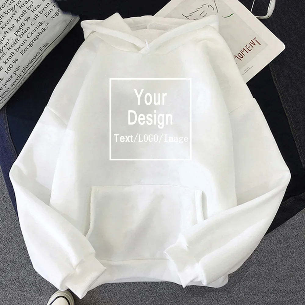 Hoody  women's hoodies DIY Your Design Text/LOGO/Image Casual Streetwear Women Oversized Sweatshirt Couple Clothes Sudaderas Para Mujer Pullovers