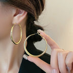 Fashion Exaggerated Big Circle Hoop Earrings for Women Statement Jewelry Smooth Circle Earrings Femme Boucles d'oreilles