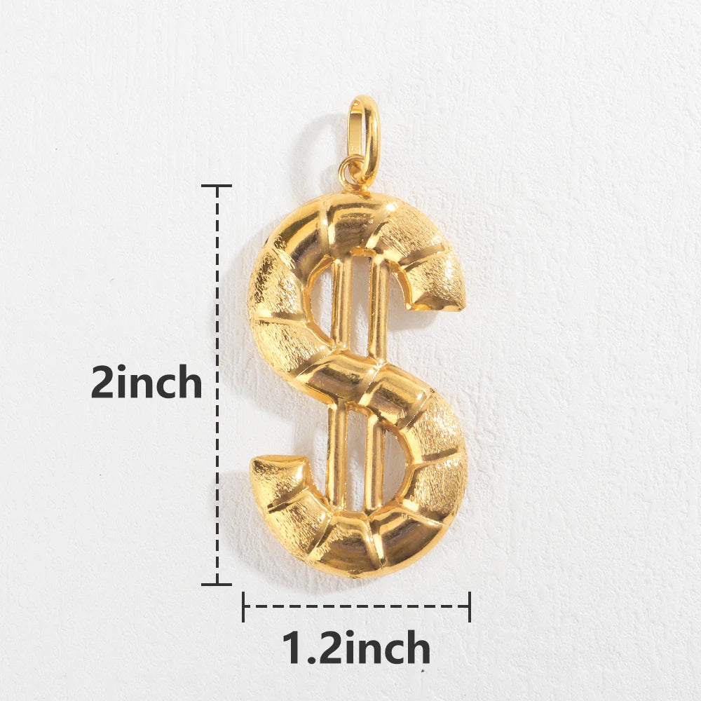 Pendant Necklace with Chain Gold Plated Dubai African Accessories For Women Big Size Men Hip Hop Fashion Jewelry