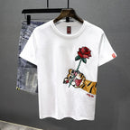Man Tee Shirts Embroidery T Shirt For Men Heather Funny Rock Top Watercolor Katoen Hot Cheap Clothes And Young On Sale Trend