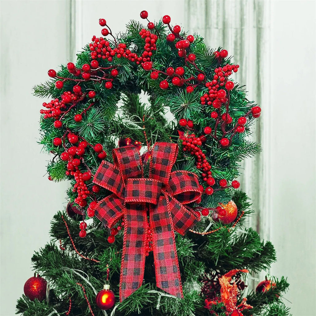 Christmas Wreaths Christmas Leaf And Berry Decoration Garland Wall Door Window Display Decoration Festive Decorative Supplies