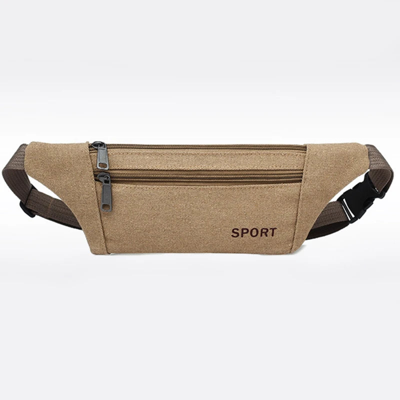 Fanny Pack Running Bags Waist Belt Bag 2024 New Canvas Purse Travel Camping Hiking Pocket Belly Pouch For Phone Coins Women Men