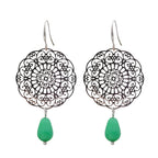 Drop Earrings Dangle Bohemian Metal Carving Hollow Pattern Crystal Water Charm 2023 New Hot Fashion Jewelry Accessories Brand Ms