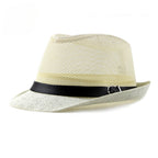 Men's and women's ceremonial hats British fashion jazz hats middle-aged and elderly cut-out linen beach sunhats