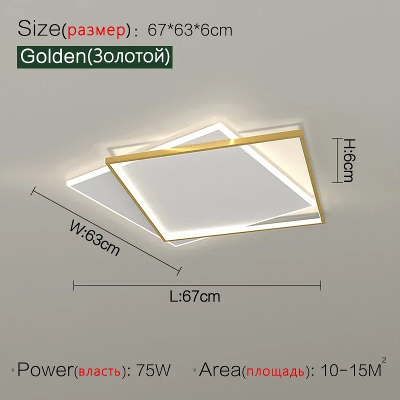 Bedroom Light Modern Minimalist Art Designer Suction Top High-end European Light Luxury Creative Ultra-thin Square Room Light