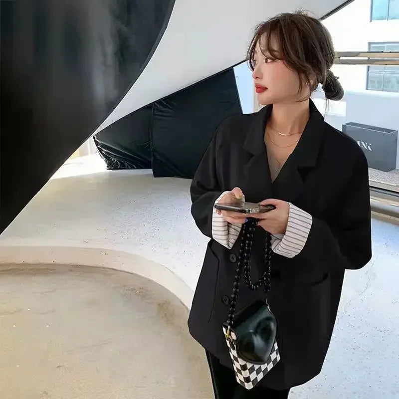 Coats for Women Spring Autumn 2025 New Arrivals Medium Length Blazer Woman Fashion On Promotion Outerwears Long Sleeve In Jacket