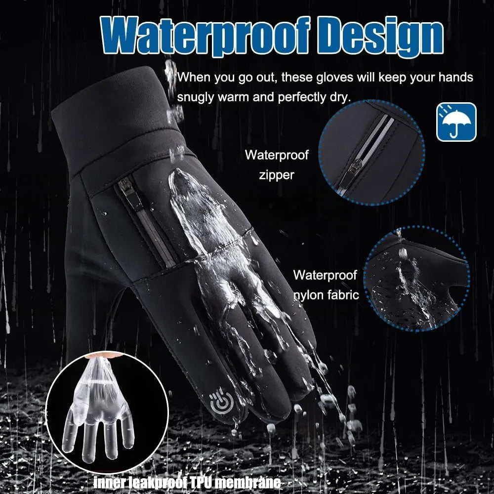 Winter Gloves for Men Women-Waterproof Thermal Glove for Cold Weather,Warm Gloves for Cycling,Snow,Touchscreen Finger