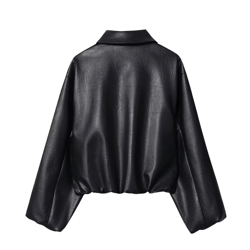 Women's Jacket - New Fall Arrival Women's Fashion Faux Leather Pilot Jacket New Arrivals