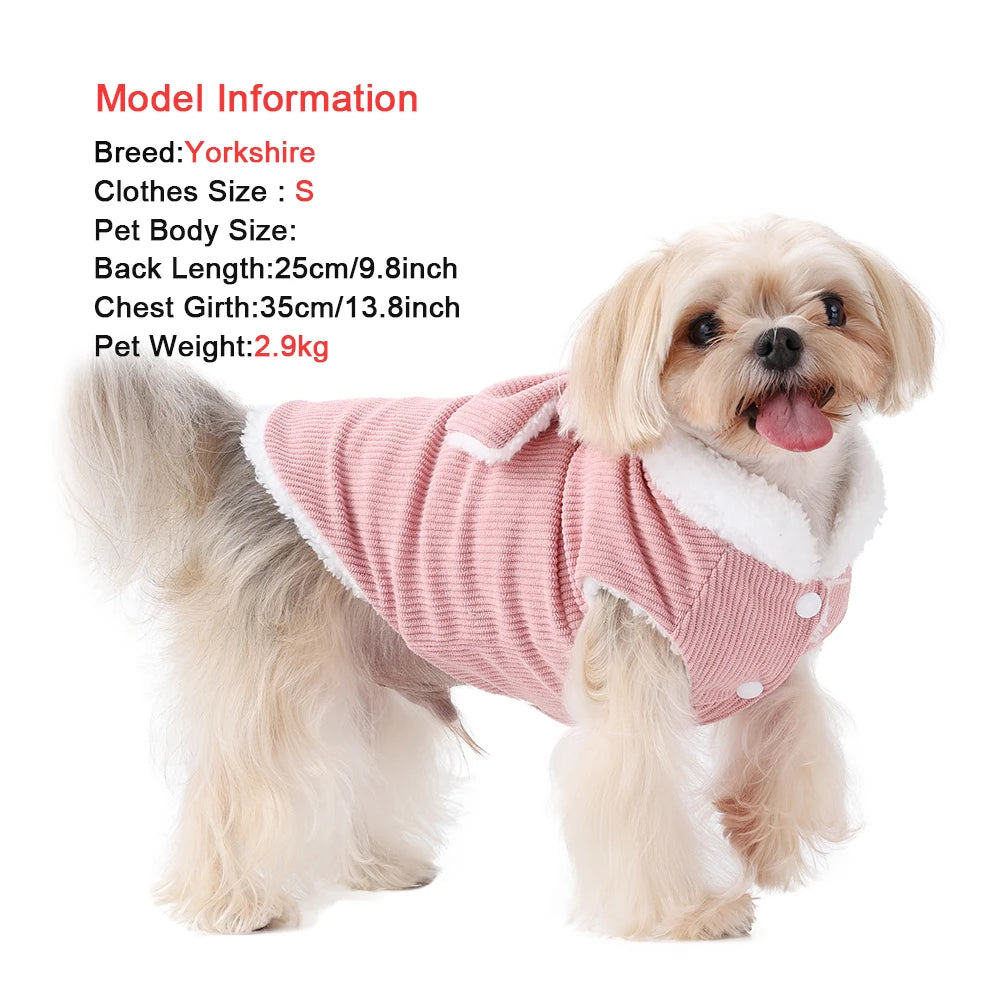 Winter Pet Dog Clothes For Small Dogs Cat Cozy Fleece Puppy Jacket Coat With D-ring Cute Bow Yorkie French Bulldog Vest Overalls