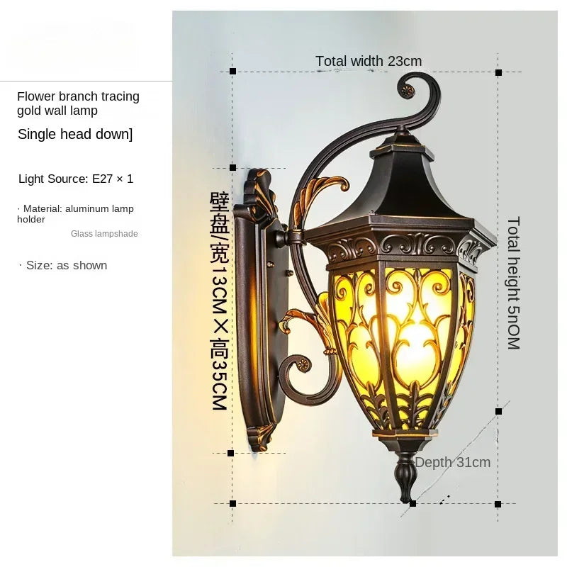 Outdoor wall light waterproof European style outdoor garden super bright home villa gate balcony exterior