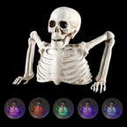 Halloween Decorations Glowing Skull Skeleton Human Head Haunted House Outdoor Yard Horror Props Holiday Scarry Home Supplies