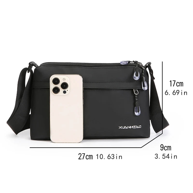 Crossbody bag, unisex, suitable for daily commuting, cell phone bag, horizontal style messenger bag