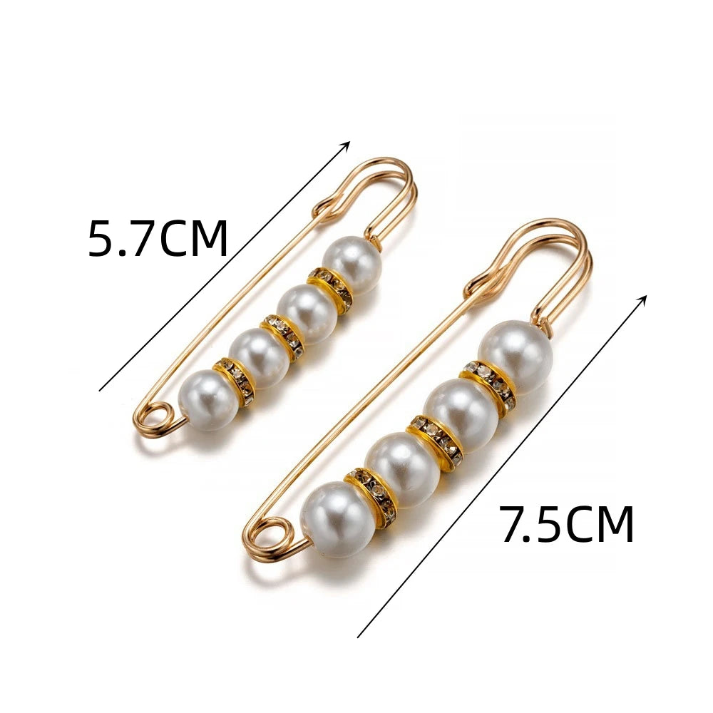 Broche Set Big Beads Fashion Clothing Brooches for Women Pearl Lapel Safety Sweater Coat Dress Pins Badge Buckle Accessories