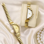 Casual Fashion Watches For Woman Irregular Design Sense Dial Bamboo Shaped Stainless Steel Strap Women's Quartz Wristwatch