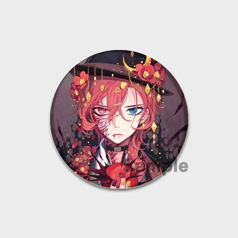 Anime Brooches Dazai Osamu Nakahara Chuya Lapel Pins Cartoon Cosplay Badges Backpack Souvenir Jewelry Gifts