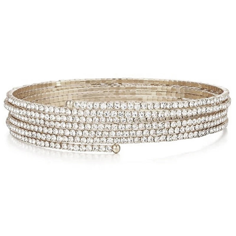 Upper Arm Bracelet Metal Coil Swirl Spiral Shape Armband Cuff Fashion Simple Arm Bangle Armlet Adjustable for Women Girl