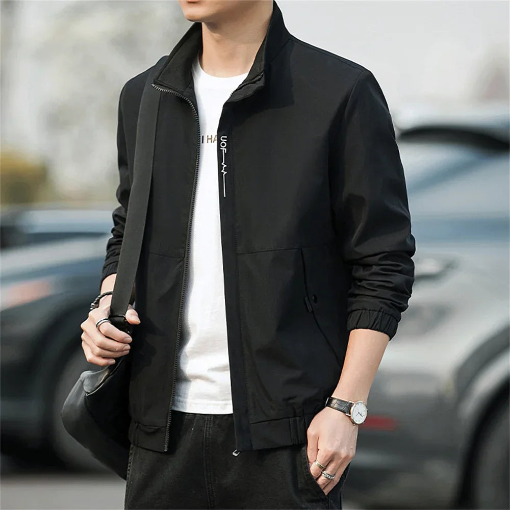 Men's Coat 2025 Spring Autumn Mens Jackets Hip Hop Street Thin Coat Sports Black Loose Windbreaker Men Clothing Men's Coat