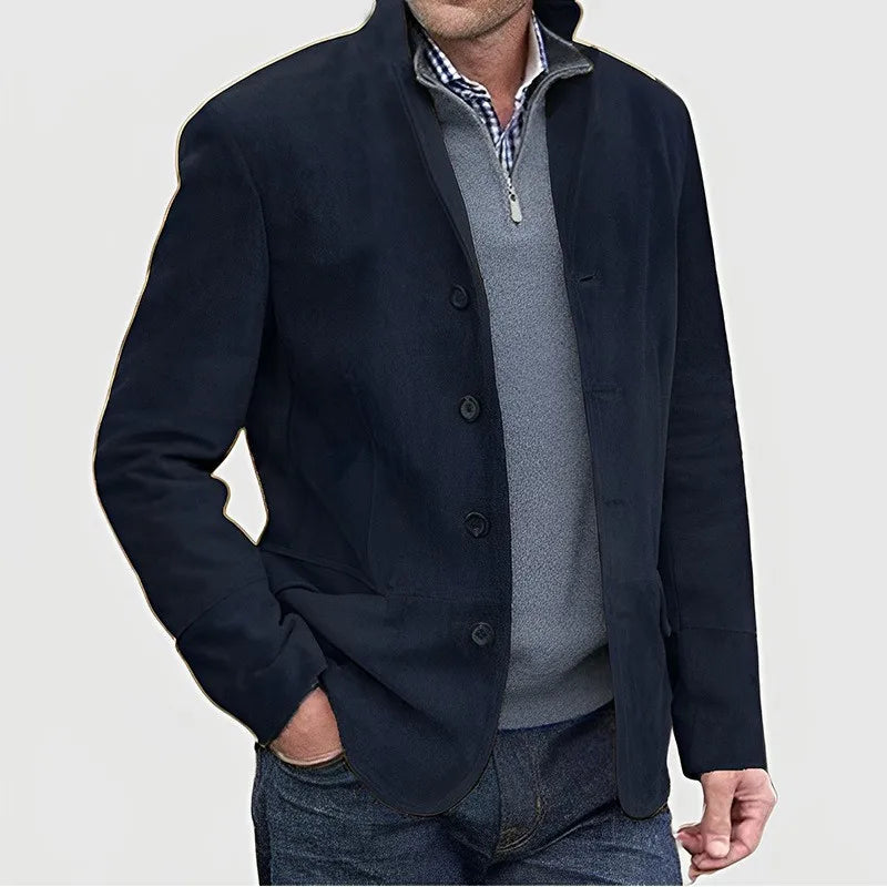 Coats Men Jackets Turn Down Collar Full Sleeve Single Breasted Jacket Regular Casual Solid Coat Open Stitch Autumn Winter