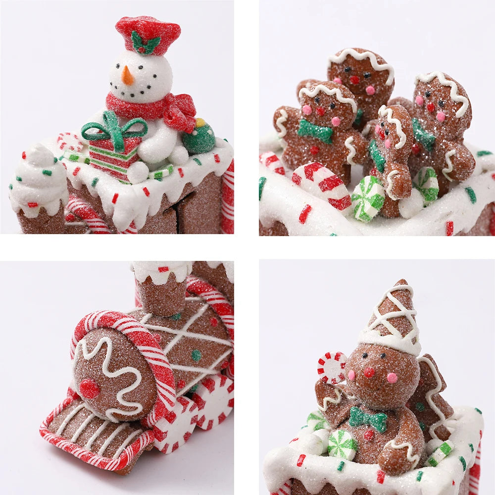 Christmas Ornaments Snowman Gingerbread Man Ice Cream Candy Train Christmas New Year Home Decoration Xmas Kids Gift Noel Navidad