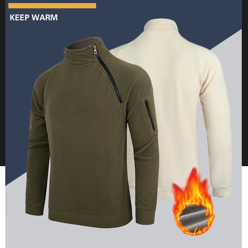 2025 Men Hoodie Autumn Winter Stand Up Collar Hoodie Casual Zipper Outdoor Wear Fashion Men's Clothing Coat