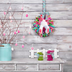 Easter Decorations Craft Supplies Easter Rabbit Wreath with Ears Rabbit Shape GarlandWall Decor Home Decoration Props