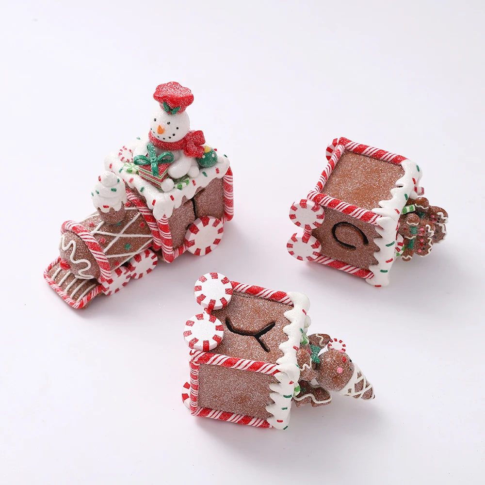 Christmas Ornaments Snowman Gingerbread Man Ice Cream Candy Train Christmas New Year Home Decoration Xmas Kids Gift Noel Navidad