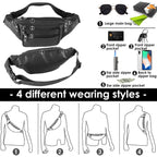 Fanny Packs Fashion Waist Pack Belt Bag with 7 Zipper Pockets Adjustable Casual Hip Bum Bag for Travel Shopping Hiking Cycling