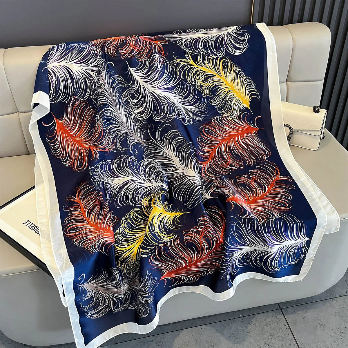 New Women Scarves Spring Summer Autumn Luxury Print Thin Light Satin Scarf Fashion Wrap Shawls 55 Colors Elegant Bandana Poncho