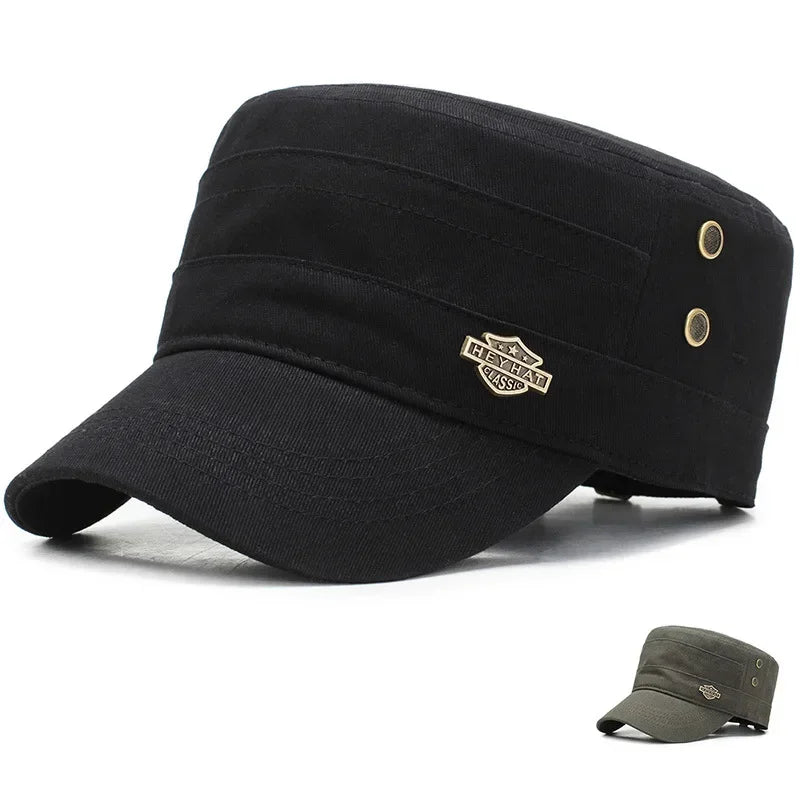 Mens Baseball Cap  Flat Caps  Spring Autumn Tactical Hat Men's Flat Top Cotton Cap Sports Leisure Hats