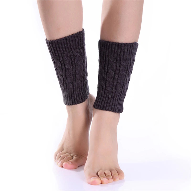 Women's Knitted Leg Warmer Winter Short Leg Warmers Boot Cuffs Fashion Thermal Ladies Legging Foot Warmer