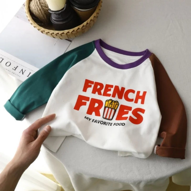 Children T-shirt  Autumn T-shirt for Kids Long Sleeve Girls Tops Boys Tees 1-10years School Baby Blouse Toddler Outerwear