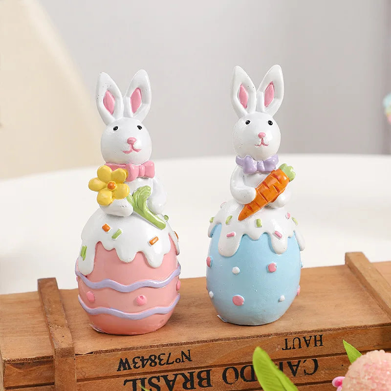 Creativity Easter Decorations Instagram Cute Bunny Easter Eggs Resin Ornaments Home Party Gifts European Style Handicrafts Decor