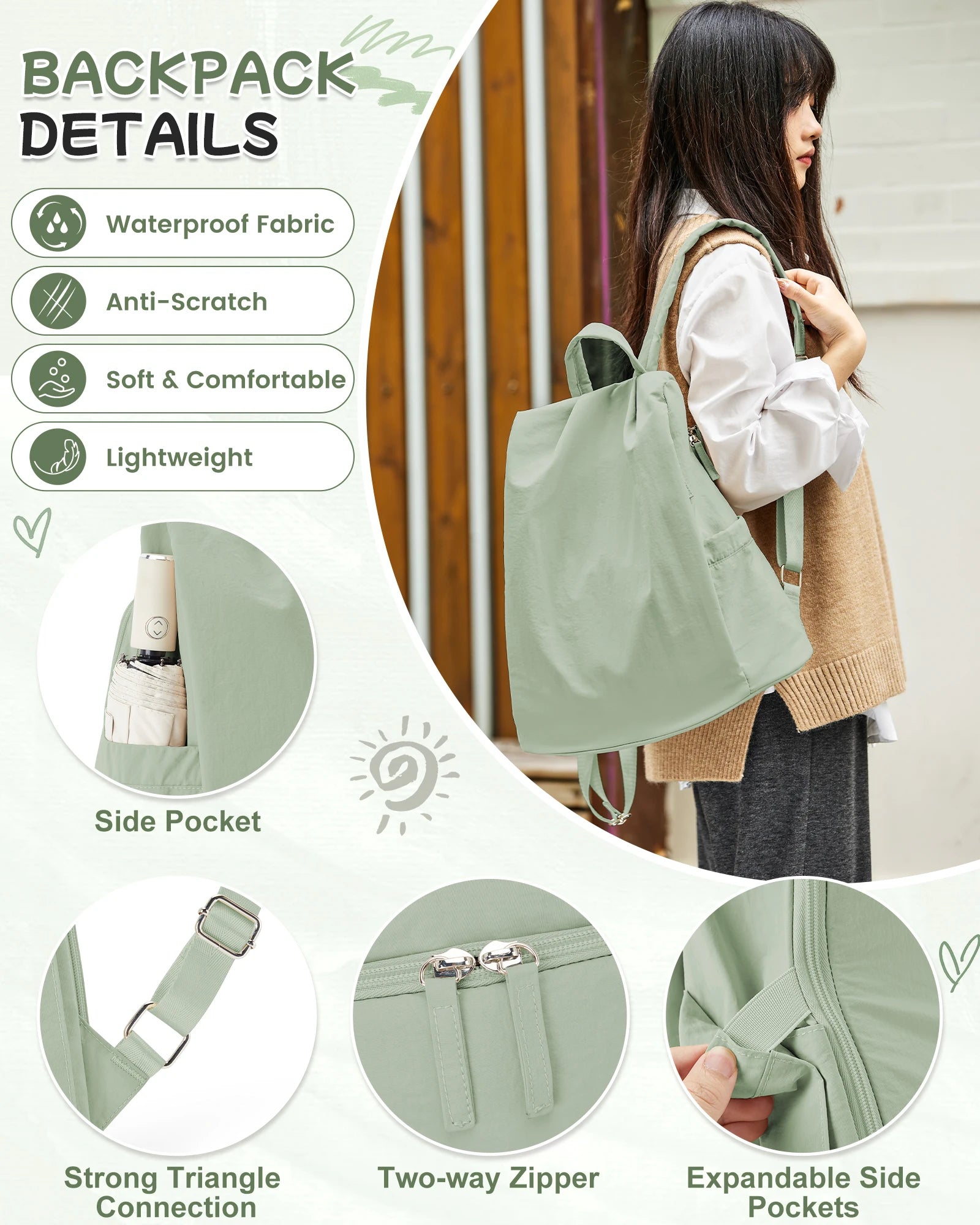 Backpack For Women, Simple Modern Backpack, Lightweight Work Backpack Women, Sac à Dos Femme, Anti Theft Travel Backpack