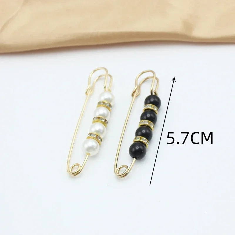 Broche Set Big Beads Fashion Clothing Brooches for Women Pearl Lapel Safety Sweater Coat Dress Pins Badge Buckle Accessories