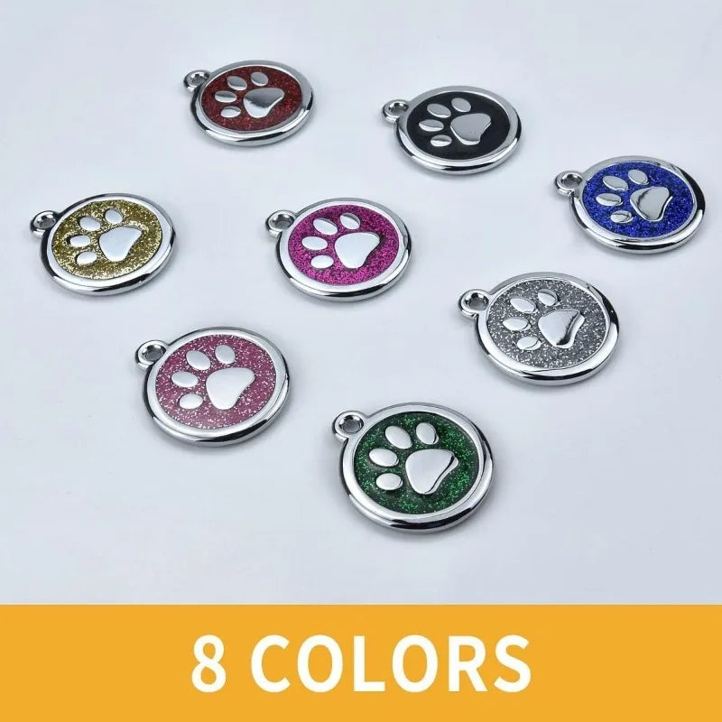 Pet ID Tags Free Engraving Pet Anti-lost Collar Pendant Personalized Puppy Name Tag Cat Paw Decoration Customized Product Custom Tags