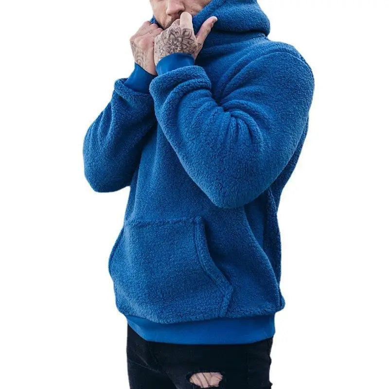 Winter Warm Sweatshirts for Men Aesthetic New in Funny Korean Style Cotton Luxury Pastel Color Y2k Vintage 90s Man Hoodies Solid